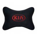 Подушка на подголовник алькантара Black (красная) KIA