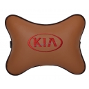 Подушка на подголовник экокожа Fox (красная) KIA