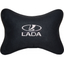 Подушка на подголовник алькантара Black (белая) LADA