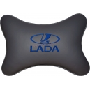 Подушка на подголовник экокожа L.Grey (синяя) LADA
