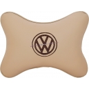 Подушка на подголовник экокожа Beige (коричневая) VW