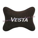 Подушка на подголовник алькантара Coffee c логотипом автомобиля LADA Vesta