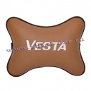 Подушка на подголовник экокожа Fox c логотипом автомобиля LADA Vesta