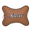 Подушка на подголовник экокожа Fox c логотипом автомобиля LADA XRAY